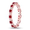 Image 3 : Ruby Diamond Eternity Stackable Band Ring 1 Cttw 10kt Rose Gold