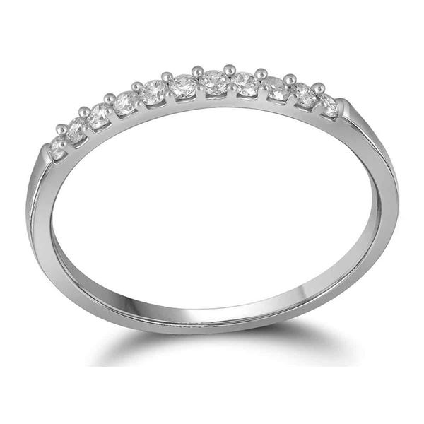 Diamond Wedding Band Ring 1/6 Cttw 10kt White Gold