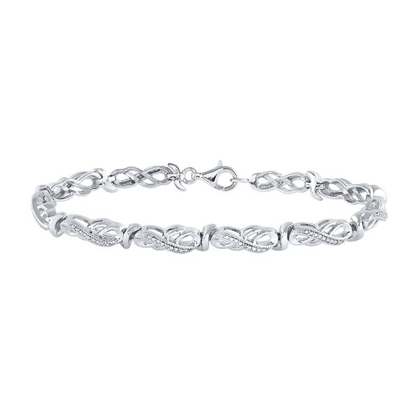 Diamond Infinity Link Bracelet .01 Cttw Sterling Silver