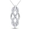 Image 1 : Diamond Vertical Infinity Pendant 1/12 Cttw 10kt White Gold