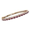 Image 1 : Marquise Ruby Diamond Bangle Bracelet 3/8 Cttw 14kt Rose Gold