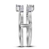 Image 2 : Diamond Square Solitaire Enhancer Wedding Band 1/2 Cttw 14kt White Gold