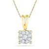 Image 1 : Diamond Cluster Pendant 1/12 Cttw 10kt Yellow Gold