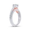 Image 3 : Princess Diamond Bridal Wedding Ring Band Set 7/8 Cttw 14kt Two-tone Gold