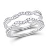 Image 1 : Diamond Wrap Ring Guard Enhancer 1/3 Cttw 14kt White Gold
