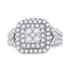 Image 2 : Diamond Bridal Wedding Ring Band Set 1-1/4 Cttw 14kt White Gold