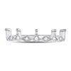 Image 2 : Diamond Crown Stackable Band Ring 1/5 Cttw 10kt White Gold