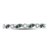 Image 2 : Emerald Diamond Milgrain Stackable Band Ring 1/10 Cttw 10kt White Gold