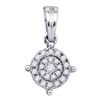 Image 1 : Diamond Circle Frame Cluster Pendant 1/6 Cttw 10kt White Gold