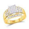 Image 1 : Princess Diamond Cluster Ring 1 Cttw 10kt Yellow Gold