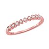 Image 1 : Diamond Heart Stackable Band Ring 1/10 Cttw 14kt Rose Gold
