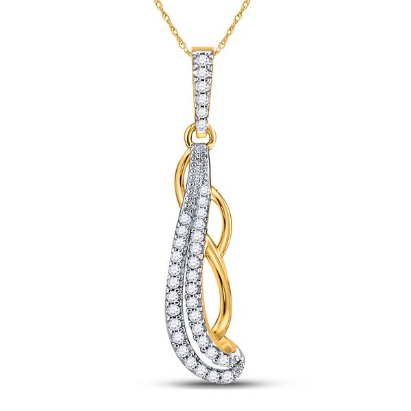 Diamond Dangle Fashion Pendant 1/8 Cttw 10kt Yellow Gold