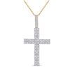 Image 1 : Mens Diamond Cross Charm Pendant 1-1/5 Cttw 10kt Yellow Gold