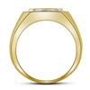 Image 2 : Mens Diamond Octagon Cluster Ring 1/4 Cttw 10kt Yellow Gold