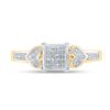 Image 2 : Diamond Heart Cluster Ring 1/10 Cttw 10kt Yellow Gold