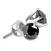 Image 1 : Black Color Enhanced Diamond Solitaire Earrings 1/10 Cttw Sterling Silver