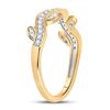 Image 3 : Diamond Vine Stackable Band Ring 1/6 Cttw 10kt Yellow Gold
