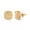 Image 1 : Sterling Silver Mens Yellow Color Enhanced Diamond Circle Earrings 1/8 Cttw Sterling Silver