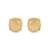 Image 2 : Sterling Silver Mens Yellow Color Enhanced Diamond Circle Earrings 1/8 Cttw Sterling Silver