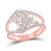 Image 1 : Baguette Diamond Scattered Negative Space Band Ring 3/8 Cttw 14kt Rose Gold