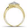 Image 2 : Diamond Oval Cluster Ring 3/8 Cttw 10kt Yellow Gold