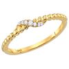 Image 1 : Diamond Crossover Stackable Band Ring 1/20 Cttw 10kt Yellow Gold