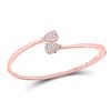 Image 1 : Diamond Bypass Pear Cluster Bracelet 1/2 Cttw 14kt Rose Gold