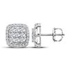 Image 2 : Diamond Square Cluster Earrings 1/2 Cttw 10kt Yellow Gold