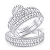 Image 1 : His Hers Diamond Solitaire Matching Wedding Set 2 Cttw 14kt White Gold