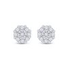 Image 2 : Diamond Cluster Earrings 7/8 Cttw 14kt Yellow Gold