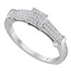 Image 1 : Diamond Square Cluster Ring 1/6 Cttw 10kt White Gold