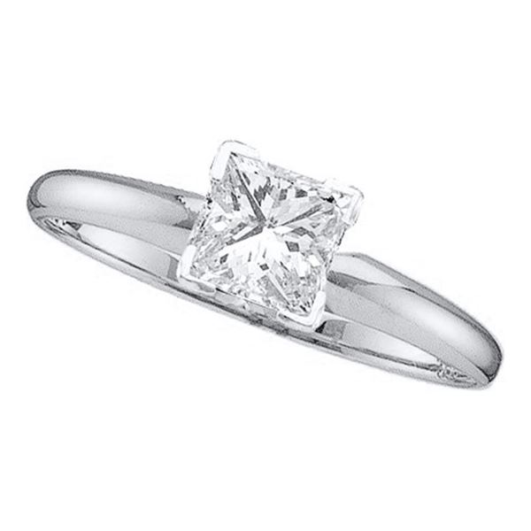 Princess Diamond Solitaire Bridal Wedding Engagement Ring 1/5 Cttw 14kt White Gold