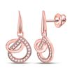 Image 1 : Diamond Teardrop Dangle Earrings 1/5 Cttw 14kt Rose Gold