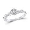 Image 1 : Diamond Solitaire Twist Woven Promise Ring 1/6 Cttw 10kt White Gold