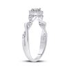 Image 4 : Diamond Solitaire Twist Woven Promise Ring 1/6 Cttw 10kt White Gold