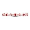 Image 2 : Ruby Dot Flower Stackable Band Ring 1/12 Cttw 10kt Rose Gold