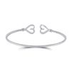 Image 1 : Diamond Bisected Heart Bangle Bracelet 1/5 Cttw 14kt White Gold