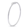 Image 3 : Diamond Bisected Heart Bangle Bracelet 1/5 Cttw 14kt White Gold