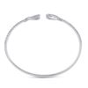 Image 4 : Diamond Bisected Heart Bangle Bracelet 1/5 Cttw 14kt White Gold