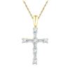 Image 1 : Baguette Diamond Cross Pendant 1/4 Cttw 10kt Yellow Gold