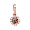 Image 1 : Brown Diamond Cluster Pendant 1/4 Cttw 14kt Rose Gold