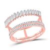 Image 1 : Baguette Diamond Modern Negative Space Ring 5/8 Cttw 14kt Rose Gold