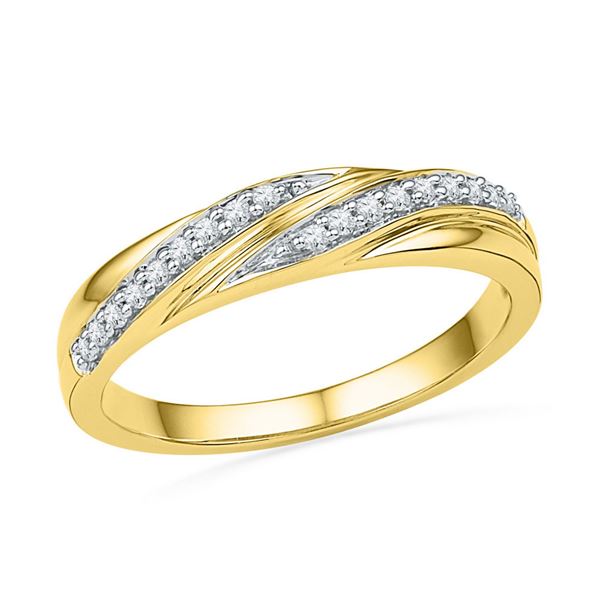 Diamond Simple Band Ring 1/10 Cttw 10kt Yellow Gold