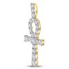 Image 2 : Mens Diamond Ankh Cross Charm Pendant 1/5 Cttw 10kt Yellow Gold