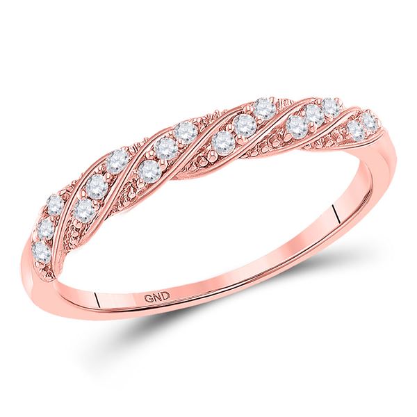 Diamond Stackable Band Ring 1/8 Cttw 10kt Rose Gold