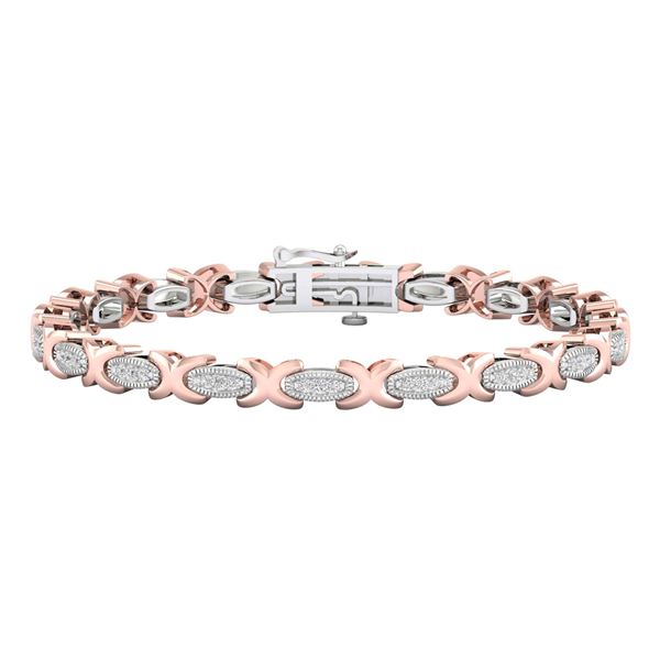 Diamond Link Bracelet 1/2 Cttw 10kt Two-tone Gold