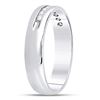 Image 3 : Mens Machine Set Diamond Wedding Channel Band Ring 1/4 Cttw 14kt White Gold