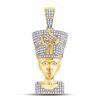 Image 1 : Mens Diamond Nefertiti Pharaoh Charm Pendant 5/8 Cttw 10kt Yellow Gold