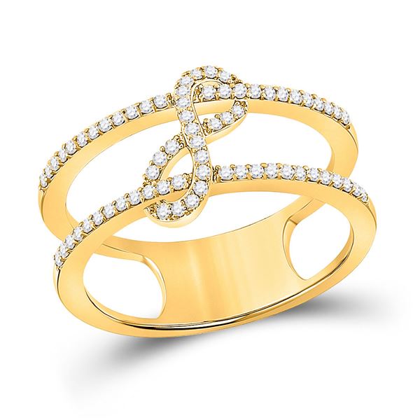 Diamond Negative Space Infinity Ring 1/5 Cttw 10kt Yellow Gold