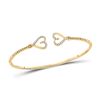 Image 1 : Diamond Bisected Heart Bangle Bracelet 1/5 Cttw 14kt Yellow Gold